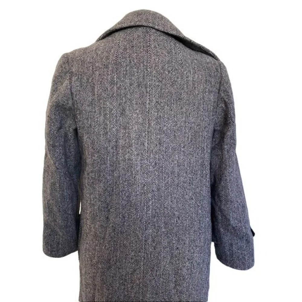 Vintage Charles Klein Wool Double Breasted Coat Grey With Red Scarf Women’s Sz L - Picture 12 of 13